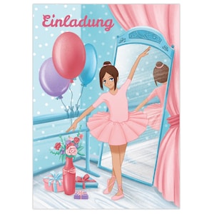 Einladungskarten zum Kindergeburtstag Einladungen zum Geburtstag für Mädchen Ballerina