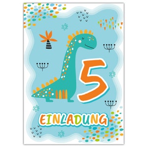 Einladungskarten zum 5. Kindergeburtstag Einladungen zum fünften Geburtstag für Jungen Mädchen Dinosaurier Dino