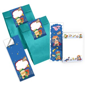 Party Favor Set Bags + Mini Notepads + Bookmarks + Stickers Small Party Favors for Children&#39;s Birthday for Girls Boys Superheroes