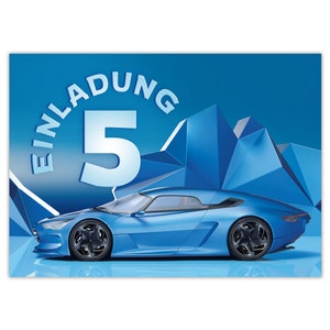 Einladungskarten zum 5. Kindergeburtstag Einladungen zum fünften Geburtstag für Jungen Rennauto