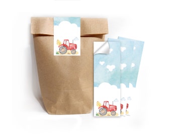 Geschenktüten Papiertüten mit Kindermotiv für Mitgebsel / Gastgeschenke bei Kindergeburtstag Hochzeit Geburtstag Bauernhof