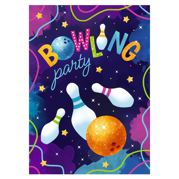 Einladungskarten zum Kindergeburtstag Einladungen zum Geburtstag für Mädchen Jungen Bowling Bowling-Party