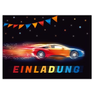 Einladungskarten zum Kindergeburtstag Einladungen zum Geburtstag für Jungen Rennauto