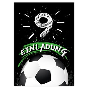 Einladungskarten zum 9. Kindergeburtstag Einladungen zum neunten Geburtstag für Jungen Fussball Fußball