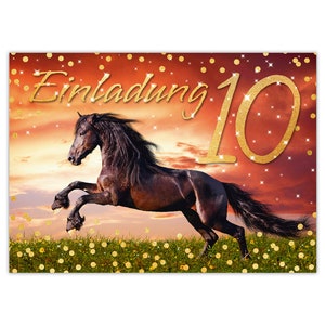 Einladungskarten zum 10. Kindergeburtstag Einladungen zum zehnten Geburtstag für Mädchen Pferd