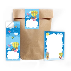 Mitgebsel-Set Tüten + Mini-Notizblöcke + Aufkleber kleine Gastgeschenke für Kindergeburtstag Mädchen Jungen Tiere Geschenke für Partygäste