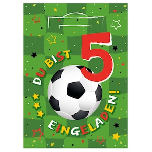 Einladungskarten zum 5. Kindergeburtstag Einladungen zum fünften Geburtstag für Jungen Fussball
