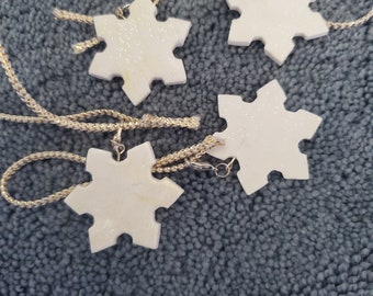 Mini glitter clay snowflakes