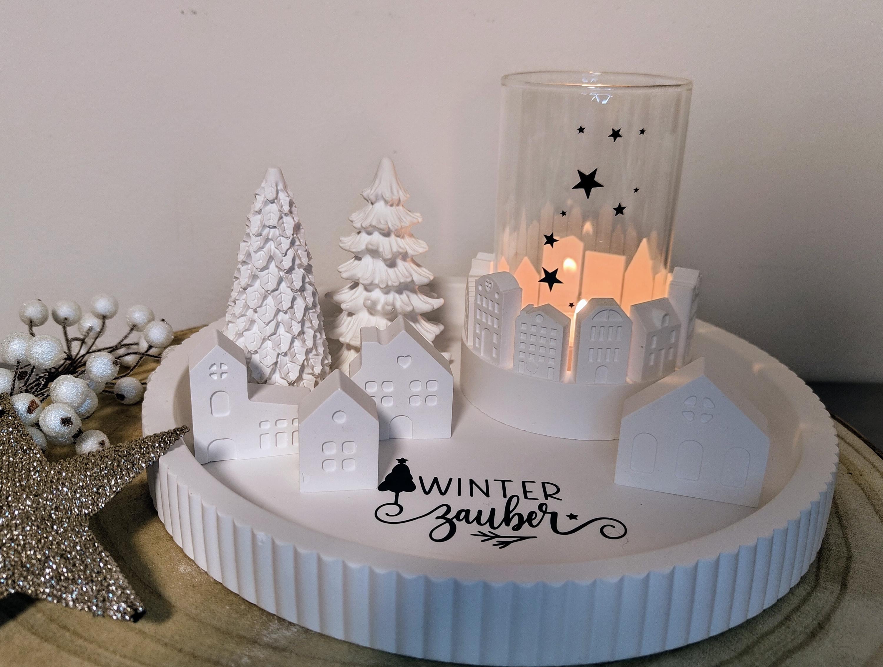 Dekotablett winter weihnachten