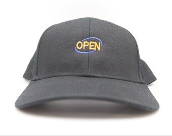 Embroidered 'Open' Dad Hat | Snapback Cap
