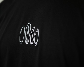 Embroidered Surfboards Tee | Mid Weight Cotton Surf Shirt