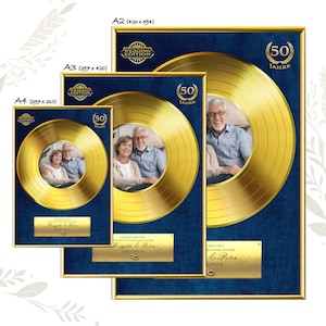 Golden wedding record customizable with picture and desired text, award / gift idea for men, women, gift image 4