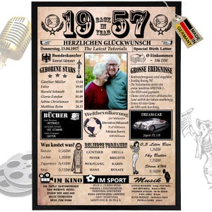 1957 - 6 campi possono essere personalizzati con un'immagine! Regalo di compleanno per fratello o sorella, ottima idea regalo, biglietto, anniversario