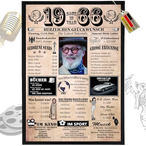 1966 - 6 campi possono essere personalizzati con un'immagine! Regalo di compleanno per fratello o sorella, ottima idea regalo, biglietto, anniversario