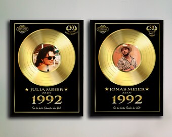 Golden record customizable with picture and desired text, award