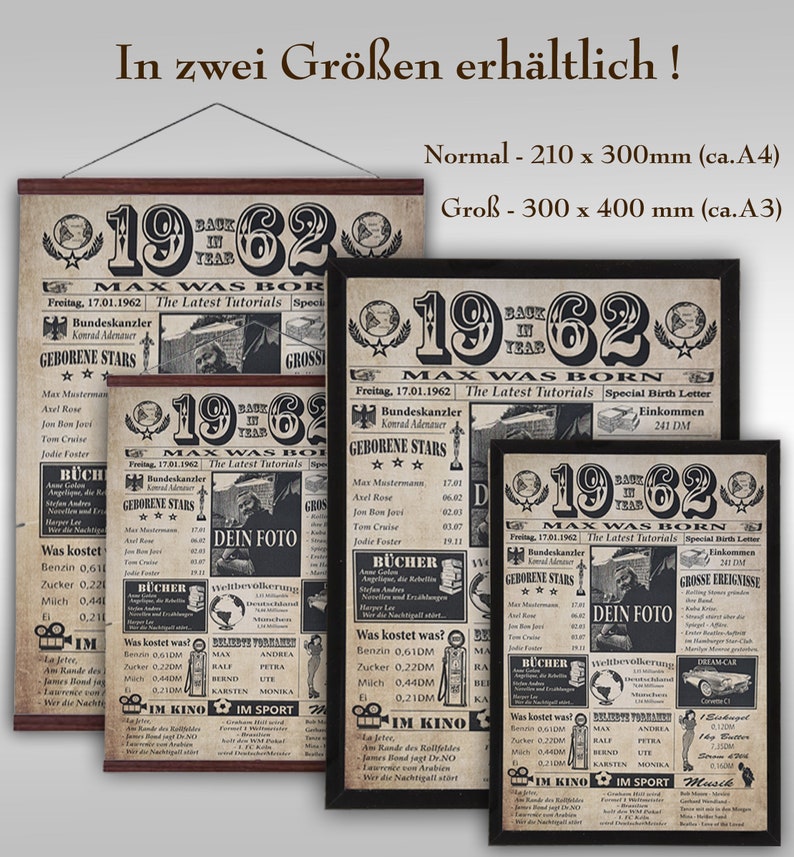 Deutsche Jahreschronik Jahrgang 1959 personalisierbar Back in Etsy.de