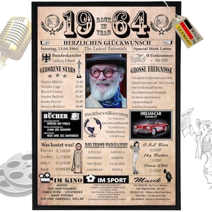 1964 - 6 campi possono essere personalizzati con un'immagine! Regalo di compleanno per fratello o sorella, ottima idea regalo, biglietto, anniversario
