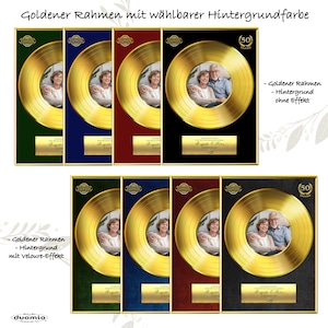 Golden wedding record customizable with picture and desired text, award / gift idea for men, women, gift image 3