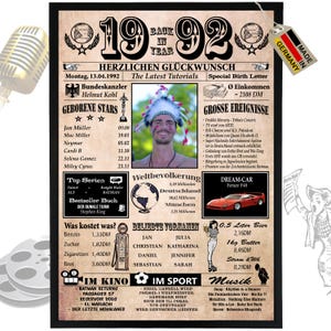 1992 - 6 campi possono essere personalizzati con un'immagine! Regalo di compleanno per fratello o sorella, ottima idea regalo, biglietto, anniversario