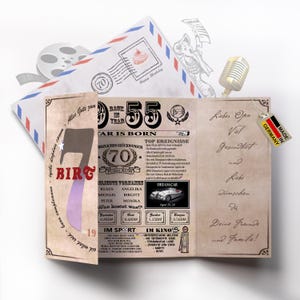 Geburtstagskarte 1955 zum 70. Geburtstag für Mama, Papa Oma oder Opa, selbst personalisierbar! tolle Geschenkidee, Grußkarte, Jubiläum