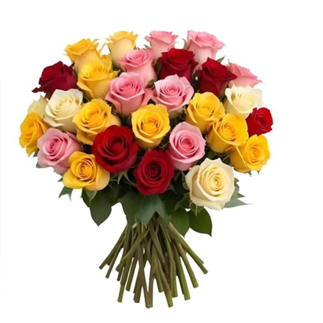Rainbow Roses Delivery 50 Fresh Assorted Rainbow Roses | Arabella Bouquets | Bulk Flowers for ...