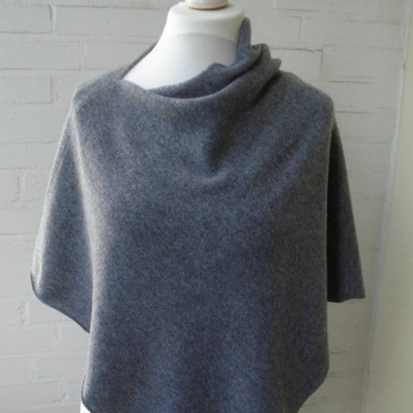 Kaschmir Poncho, klein, Überwurf, Jacke, Cape, Schulterwärmer, wärmend, super weich, 20 Farben, gestrickt