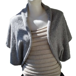 Bolero, jacket, knitted, virgin wool / polyamide
