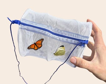 Draagbare insectenkooi van gaas: draagbaar insectennet en rupstasje