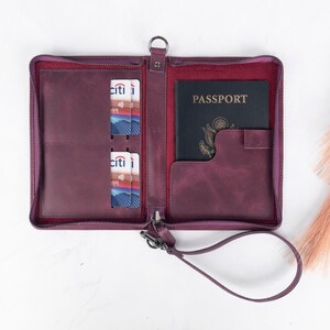Leather Passport Holder Personalized, Passport Holder with Strap, Personalized Passport Covers, Custom Passport Card Holder, Traveler's Gift