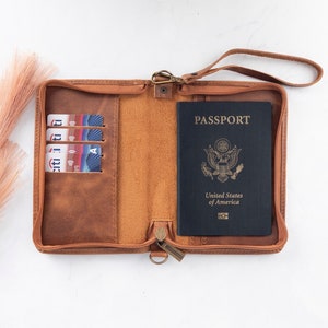 Leather Passport Holder Personalized, Passport Holder with Strap, Personalized Passport Covers, Custom Passport Card Holder, Traveler's Gift