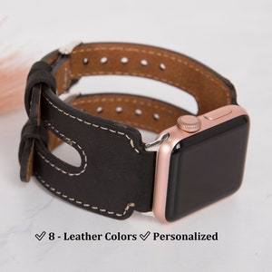 Custom Twin Strap Leather Apple Watch Band 38, 40, 41, 42, 44, 45, 46, 49 mm, Handmade Strap, Custom Band, Galaxy FitBit Fossil Pixel Band