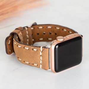 Personalized Leather Apple Watch Strap, Apple Watch Band 38, 40, 41, 42, 44, 45, 46 49 mm, Handmade iWatch, Galaxy, Fitbit, Pixel Watch Band