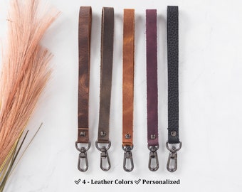 Leather Wristlet Personalized, Handmade Wristlet Keychain, Key Wristlet Strap, Phone Case Wallet Wristlet, Replacement Strap, Phone Wirstlet