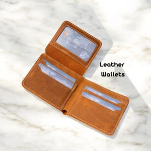 Cartera de cuero, Cartera personalizada, Cartera de cuero de grano completo, Cartera personalizada, Cartera de hombre hecha a mano, Regalo de aniversario para él