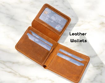 Leather Wallet, Custom Wallet, Full Grain Leather Wallet, Personalized Wallet, Handmade Men Wallet, Anniversary Gift for Him