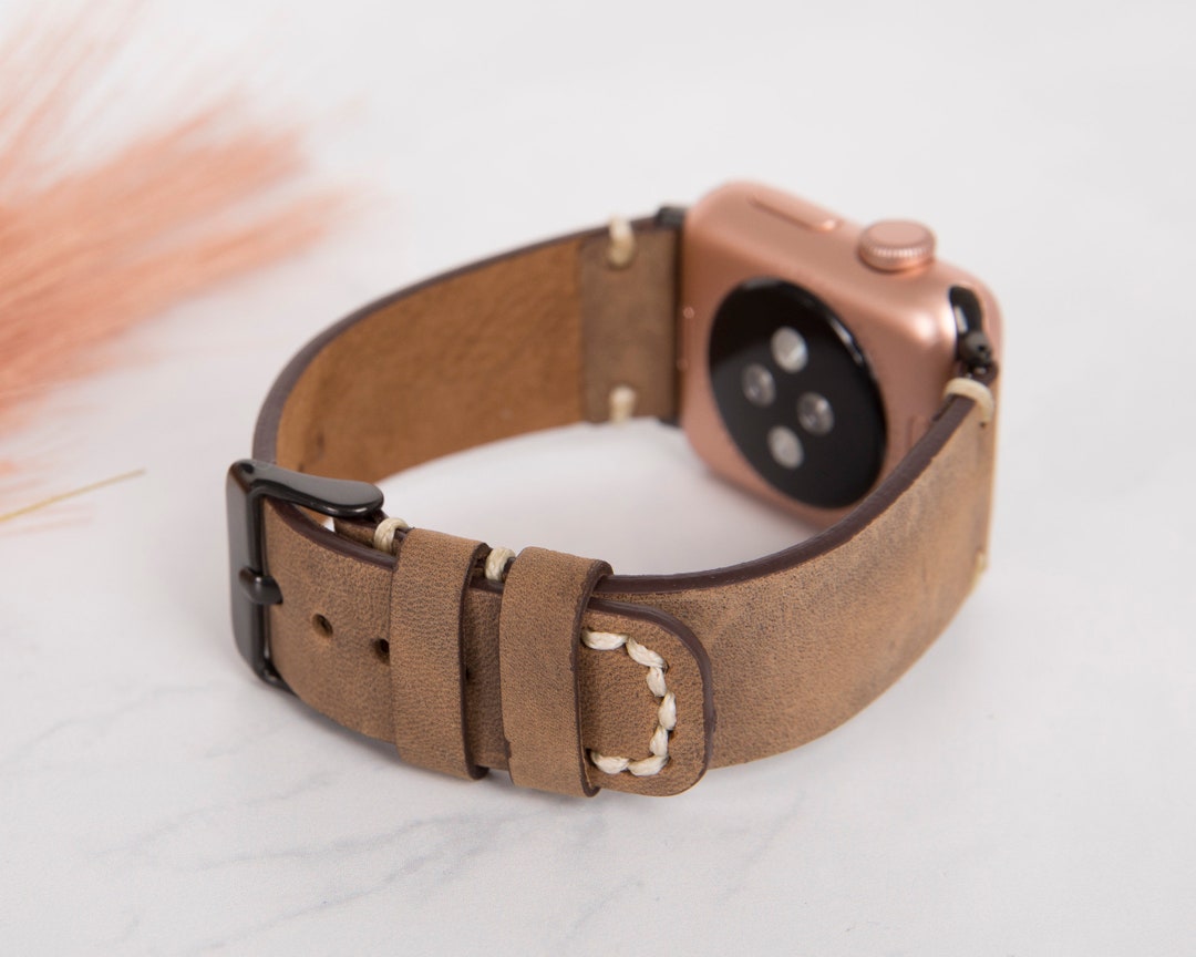 Camel iWatch Band, Linen Thread Watch Band, Handmade Watch Strap