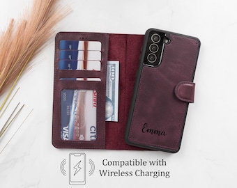 Personalized Samsung Phone Wallet Case, Galaxy S25, S24, S23, S22, S21, S20, S20, S9, Note 20, 10, Custom Handmade Samsung Phone Case