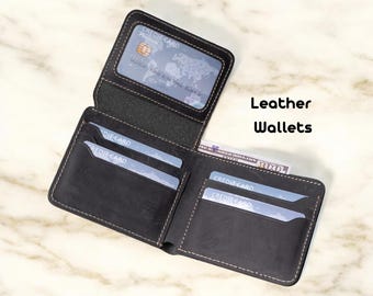 Leather Wallet, Custom Wallet, Full Grain Leather Wallet, Personalized Wallet, Handmade Men Wallet, Anniversary Gift for Him