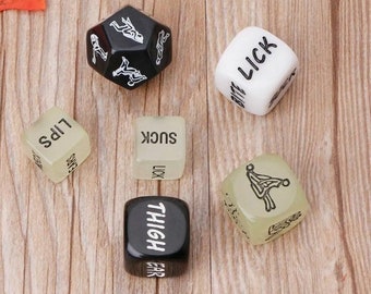 6 Piece Sex Toys Couple Humour Sex Dice With Black Pull String Pouch | Gambling | Novelty Sex Mature