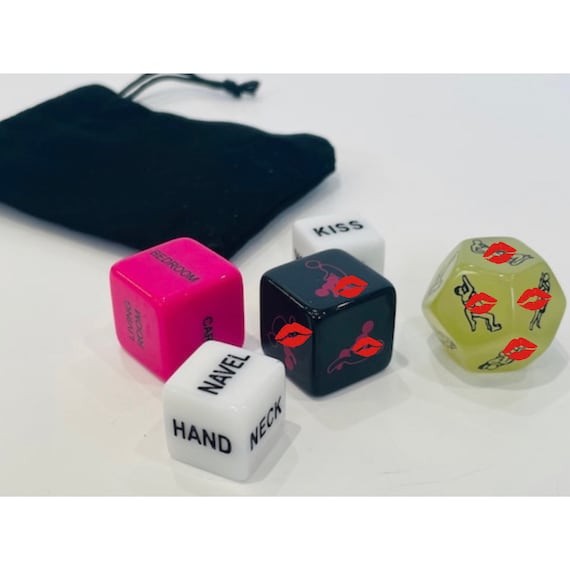 5 Piece Sex Toys Couple Humour Sex Dice With Black Pull String Pouch  Gambling Novelty Sex Mature -  Finland