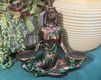 Statue Of Goddess Gray Gaia Base,Resin Decorations,Goddess Earth Resin Decorations Base,Ceremony furnishing articles,Hand-carved,Gifts