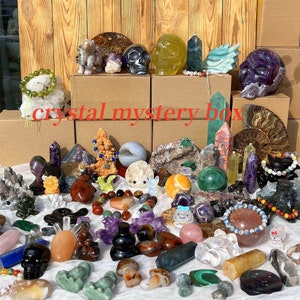 50% off, today only！Mystery Box, Mystery Lucky Scoop, Lucky Crystal, Crystal Set, Rocks and Minerals, Crystal Gift Box,Surprise Crystal