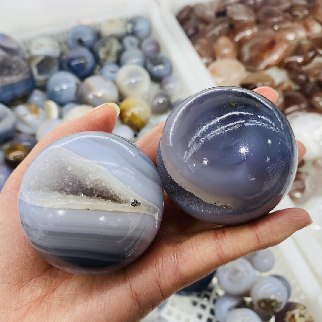 30mm+natural Agate Geode Ball,quartz Crystal Ball,crystal Sphere ...