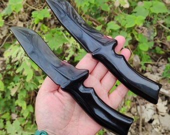 Natural Hand carved Ice Obsidian Knife,Crystal quartz dagger,Crystal dagger,Heal knife,Crystal knife,Crystal sword,Crystal Heal Gift 1pc