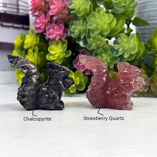 12 Kinds Of Mini Crystal Squirrel Carving, Carved Gemstone Squirrel, Crystal Animal, Home Decor, Mineral Specimen, Crystal Gifts, Wholesale.