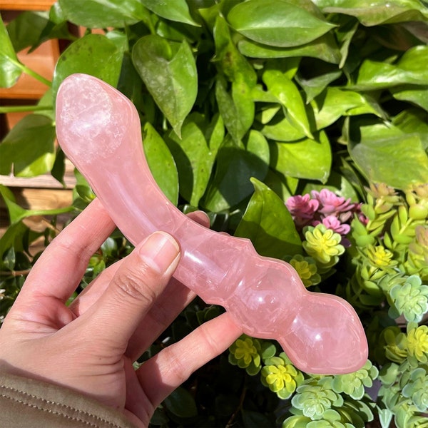 Natural Rose Quartz Massage Stick,Crystal Carving Massage Stick,Quartz Stick,Home Decoration,Reiki Heal,Crystal Sculpture,Crystal Gift.