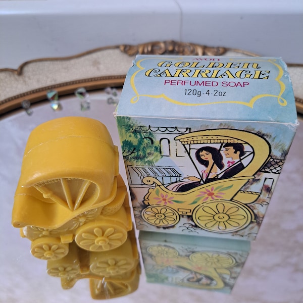 Avon Cosmetics vintage savon pour carrosse doré en boîte