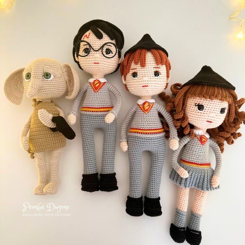 Amigurumi Wizard Crochet Pdf Pattern 4 in 1 Doll Set image 6