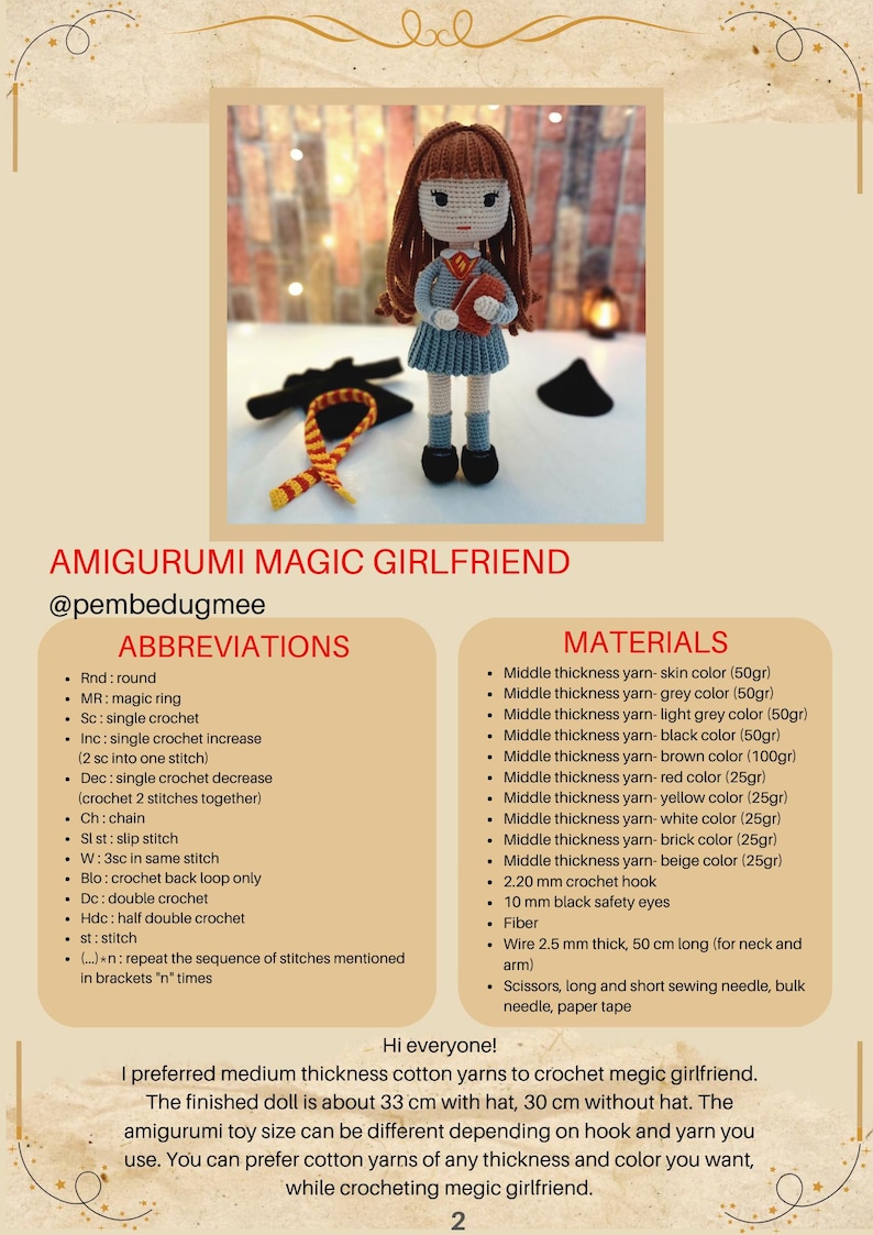 Amigurumi Wizard Crochet Pdf Pattern 4 in 1 Doll Set image 20