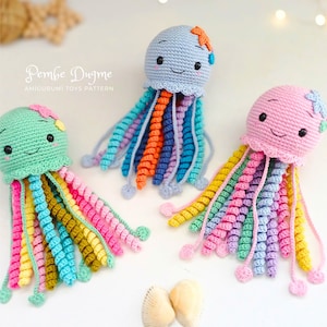 Motif méduse Amigurumi, pieuvre au crochet, motif animal Amigurumi